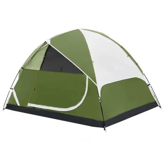 Двухслойная семейная палатка для кемпинга с большими сетчатыми окнами, водонепроницаемая, ветрозащитная, простая установка