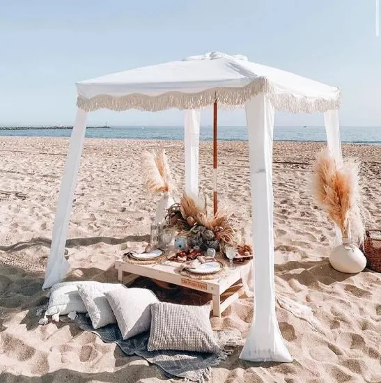Пляжная кабина премиум-класса на берегу моря, игровые палатки Pacific, большой пляжный навес, навес от солнца и боковые шторки